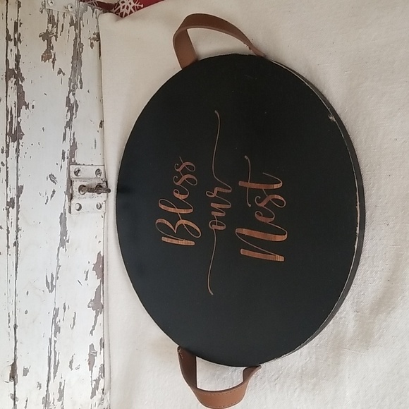Round Serving Tray with Handles , Bless our Nest - Picture 1 of 5